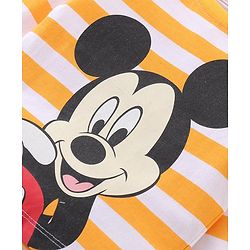 Babyhug Disney Cotton Single Jersey Knit Full Sleeves Night Suit Mickey Mouse Print- Yellow