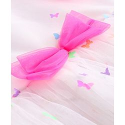 Babyhug Woven Sleeveless Fit & Flared Party Frock with 3D Butterfly Applique - White