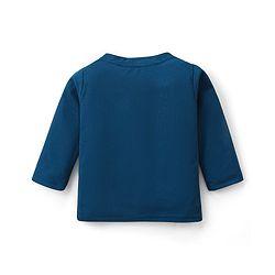 Babyhug Woven Full Sleeves Solid T-Shirt & Trouser Set with Waistcoat -Blue