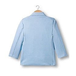 Babyhug Woven Full Sleeves Solid Party Shirt & Jeans Set With Blazer - Light Blue
