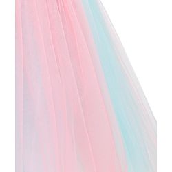Babyhug  Woven Sleeveless Fit & Flared Party Frock with Self Floral Corsage  & Pearl  Detailing - Pink & Blue