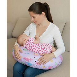 Babyhug Feeding Pillow Bunny Print - Pink | Fits upto waist size 36 inches