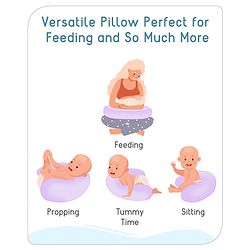 Babyhug Feeding Pillow Bunny Print - Pink | Fits upto waist size 36 inches