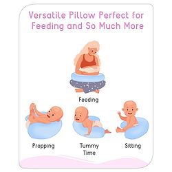 Babyhug Feeding Pillow Bunny Print - Pink | Fits upto waist size 36 inches