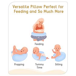 Babyhug Feeding Pillow Bunny Print - Pink | Fits upto waist size 36 inches