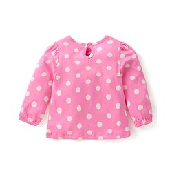 Babyhug Cotton Knit Full Sleeves Tops with Polka Dots  & Butterfly Graphics Pack of 3 - Pink Green & Purple