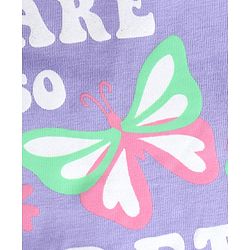 Babyhug Cotton Knit Full Sleeves Tops with Polka Dots  & Butterfly Graphics Pack of 3 - Pink Green & Purple