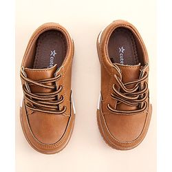 Cute Walk by Babyhug Lace Ups Formal Shoes - Brown