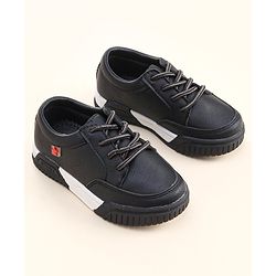 Cute Walk by Babyhug Lace Ups Formal Shoes - Black