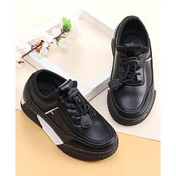 Cute Walk by Babyhug Lace Up Formal Shoes - Black
