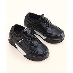 Cute Walk by Babyhug Lace Up Formal Shoes - Black
