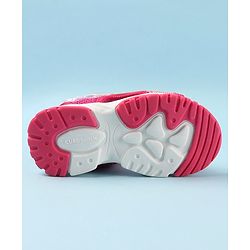 Cute Walk by Babyhug Casual Sandals with Velcro Closure & Heart Applique - Fuschia