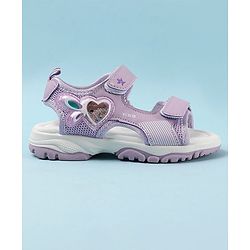 Cute Walk by Babyhug Casual Sandals with Velcro Closure & Heart Applique - Fuschia