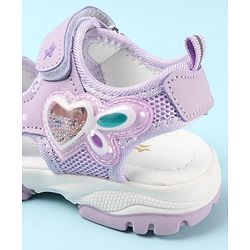 Cute Walk by Babyhug Casual Sandals with Velcro Closure & Heart Applique - Fuschia