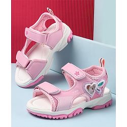 Cute Walk by Babyhug Casual Sandals with Velcro Closure & Heart Applique - Fuschia