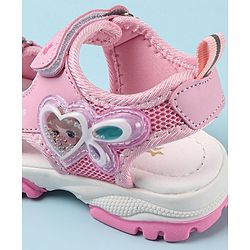 Cute Walk by Babyhug Casual Sandals with Velcro Closure & Heart Applique - Pink