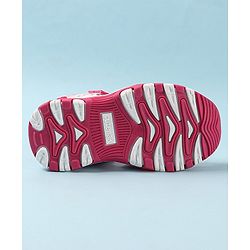 Cute Walk by Babyhug Velcro Closure Sandals with Hearts & Glitter Print - Fuchsia