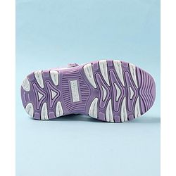 Cute Walk by Babyhug Velcro Closure Sandals with Hearts & Glitter Print - Fuchsia