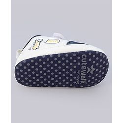 Cute Walk by Babyhug Booties With Velcro Closure & Dino Print - Blue & White