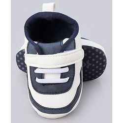 Cute Walk by Babyhug Booties With Velcro Closure & Dino Print - Blue & White