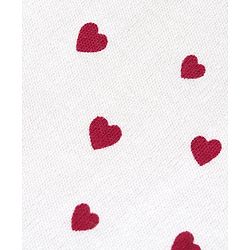 Babyhug Interlock Knit Full Sleeves Peter Pan Collor Romper With Booties Heart Print - Red