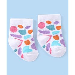 Cute Walk by Babyhug Knit Anti-Bacterial Ankle Length Socks with Heart & Text Design Pack of 3 - Pink Blue & White