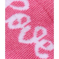 Cute Walk by Babyhug Knit Anti-Bacterial Ankle Length Socks with Heart & Text Design Pack of 3 - Pink Blue & White