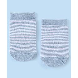 Cute Walk by Babyhug Knit Anti-Bacterial Ankle Length Socks with Striped & Dino Design Pack of 3 - Blue & White