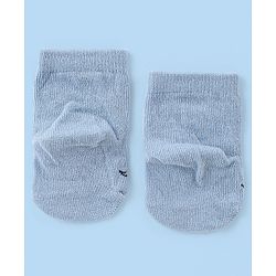 Cute Walk by Babyhug Knit Anti-Bacterial Ankle Length Socks with Striped & Dino Design Pack of 3 - Blue & White
