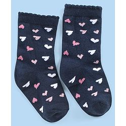 Cute Walk by Babyhug Anti-bacterial Ankle Length Striped & Designed Socks Pack of 3 - Blue Grey & White