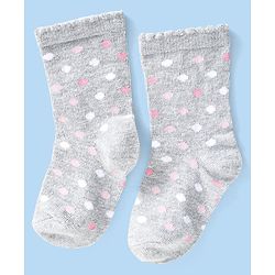 Cute Walk by Babyhug Anti-bacterial Ankle Length Striped & Designed Socks Pack of 3 - Blue Grey & White