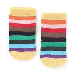 Cute Walk by Babyhug Anti-Bacterial Ankle Length Striped & Star Designed Socks Pack of 3 - Yellow Red & Black