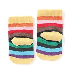 Cute Walk by Babyhug Anti-Bacterial Ankle Length Striped & Star Designed Socks Pack of 3 - Yellow Red & Black
