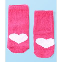Cute Walk by Babyhug Anti-Bacterial Ankle Length Terry Socks with Heart Design Pack of 3 - Multicolor