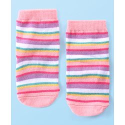 Cute Walk by Babyhug Anti-Bacterial Ankle Length Terry Socks with Heart Design Pack of 3 - Multicolor
