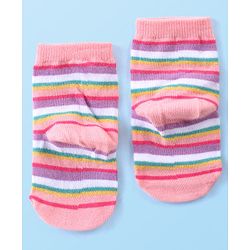 Cute Walk by Babyhug Anti-Bacterial Ankle Length Terry Socks with Heart Design Pack of 3 - Multicolor