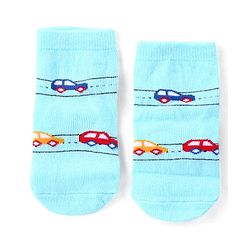 Cute Walk by Babyhug Anti-Bacterial Ankle Length Terry Socks with Car Design Pack of 3 - Multicolor