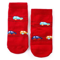Cute Walk by Babyhug Anti-Bacterial Ankle Length Terry Socks with Car Design Pack of 3 - Multicolor