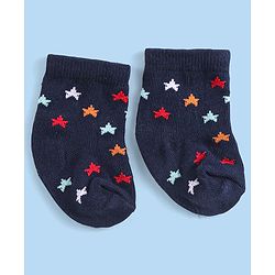 Cute Walk by Babyhug Knit Anti-Bacterial Ankle Length Socks with Striped & Star Design Pack of 3 - Orange White & Blue