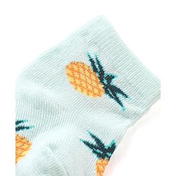Cute Walk by Babyhug Knit Anti-Bacterial Ankle Length Socks with Watermelon Pineapple & Orange Design Pack of 3 - Pink Mint & Purple