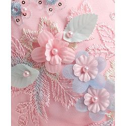 Babyhug Woven Sleeveless Party  Dress With Floral Embroidery - Peach