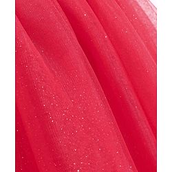 Babyhug Woven Ruffle Half Sleeves Fit and Flare Party Frock With Floral Applique -Red