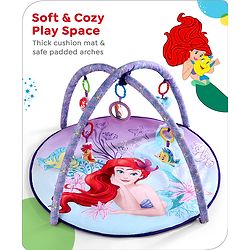 Babyhug Disney Little Mermaid Playgym | BIS Certified | Soft Play Mat with 5 Fun Hanging Toys | Disney Little Mermaid Theme for Newborns 0+ Months | Perfect for Indoor Play & Tummy Time | Stimulates Sensory Development, Hand-Eye Coordination & Motor