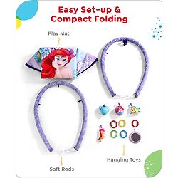 Babyhug Disney Little Mermaid Playgym | BIS Certified | Soft Play Mat with 5 Fun Hanging Toys | Disney Little Mermaid Theme for Newborns 0+ Months | Perfect for Indoor Play & Tummy Time | Stimulates Sensory Development, Hand-Eye Coordination & Motor