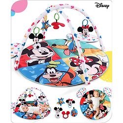 Babyhug Disney Mickey & Friends Playgym | BIS Certified | Soft Play Mat with 5 Fun Hanging Toys | Disney Mickey & Friends Theme for Newborns 0+ Months | Perfect for Indoor Play & Tummy Time | Stimulates Sensory Development, Hand-Eye Coordination & Mo
