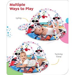 Babyhug Disney Mickey & Friends Playgym | BIS Certified | Soft Play Mat with 5 Fun Hanging Toys | Disney Mickey & Friends Theme for Newborns 0+ Months | Perfect for Indoor Play & Tummy Time | Stimulates Sensory Development, Hand-Eye Coordination & Mo