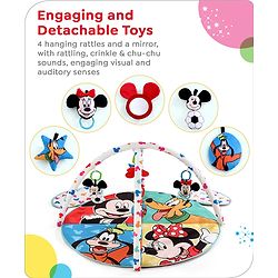 Babyhug Disney Mickey & Friends Playgym | BIS Certified | Soft Play Mat with 5 Fun Hanging Toys | Disney Mickey & Friends Theme for Newborns 0+ Months | Perfect for Indoor Play & Tummy Time | Stimulates Sensory Development, Hand-Eye Coordination & Mo