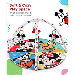 Babyhug Disney Mickey & Friends Playgym | BIS Certified | Soft Play Mat with 5 Fun Hanging Toys | Disney Mickey & Friends Theme for Newborns 0+ Months | Perfect for Indoor Play & Tummy Time | Stimulates Sensory Development, Hand-Eye Coordination & Mo