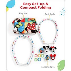 Babyhug Disney Mickey & Friends Playgym | BIS Certified | Soft Play Mat with 5 Fun Hanging Toys | Disney Mickey & Friends Theme for Newborns 0+ Months | Perfect for Indoor Play & Tummy Time | Stimulates Sensory Development, Hand-Eye Coordination & Mo