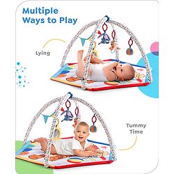 Babyhug Disney Mickey & Friends Playgym | BIS Certified | Soft Play Mat with 5 Fun Hanging Toys | Disney Mickey & Friends Theme for Newborns 0+ Months | Perfect for Indoor Play & Tummy Time | Stimulates Sensory Development, Hand-Eye Coordination & Mo